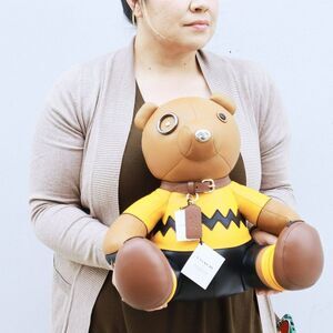 NWT Coach Charles Brown Colorblock Bear Plush Doll COLLECTIBLE